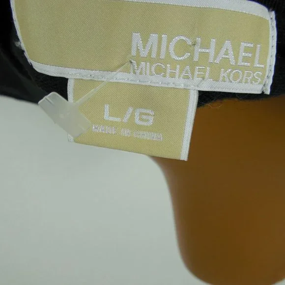 MICHAEL KORS L Top Black Button Down Cardigan Sweater Party 3/4 Sleeves Layers - Picture 8 of 9